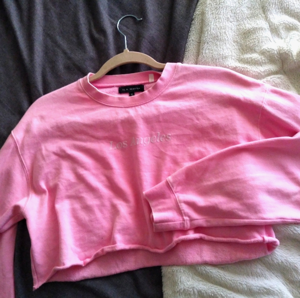 LA Hearts Los Angeles Pink Crop Sweater (XS)